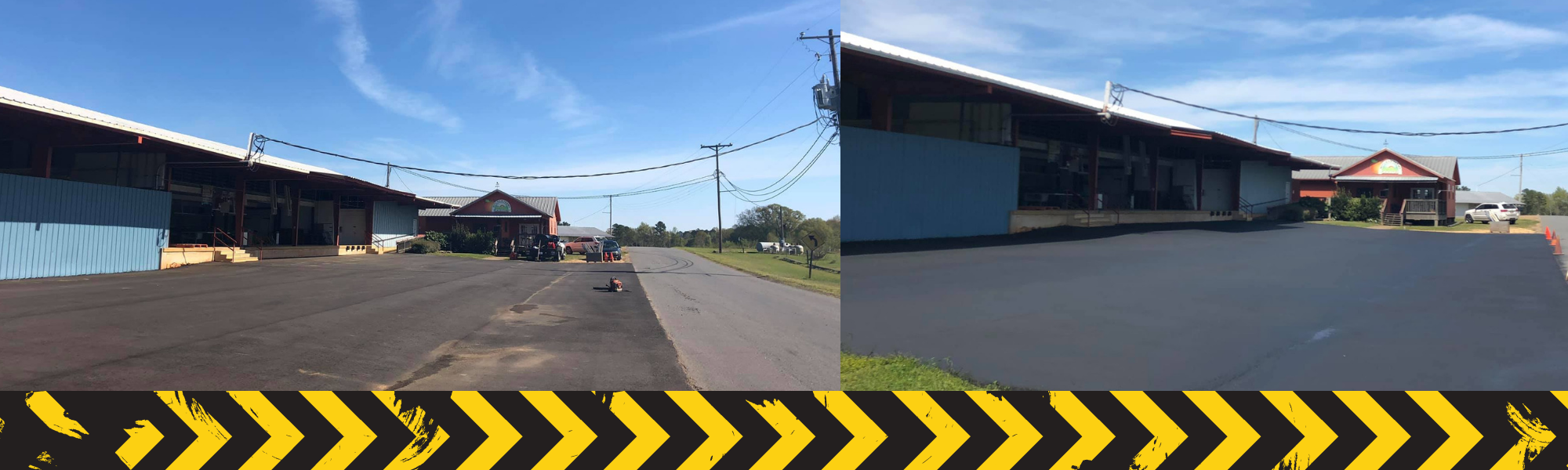 asphalt parking lot - before and after